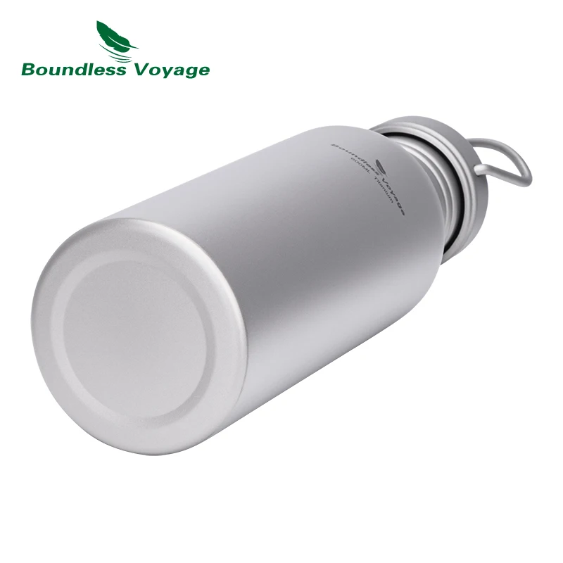 Boundless Voyage Wide Mouth Titanium Water Bottle Reusable Sport Drinking Bottle for Camping Hiking Picnic Climbing Running - Image 2