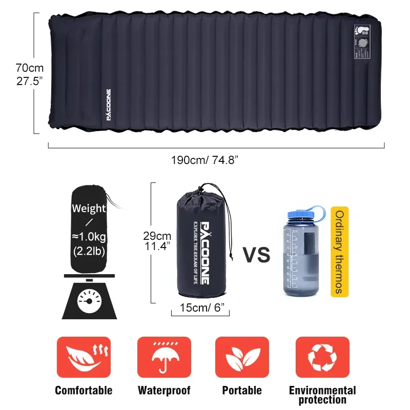 Outdoor Thicken Camping Mattress Ultralight Self-inflating Air Mattress Built-in Inflator Pump For Travel Hiking Fishing - Image 2