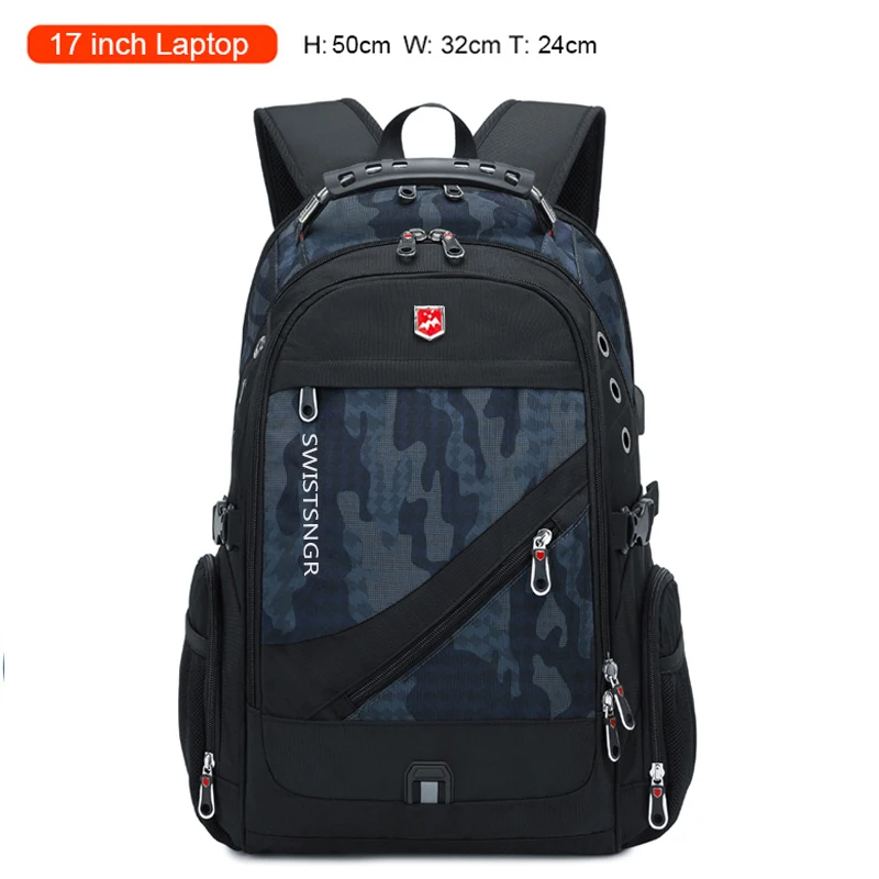 2025 New Waterproof Man Backpack Fit 17inch Laptop USB Charging Backpack Women Oxford Travel Male Bag Vintage School Bag Mochila - Image 11