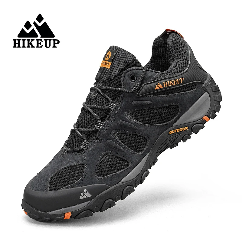 HIKEUP New Non-slip Wear Resistant Men‘s Outdoor Hiking Shoes Breathable Splashproof Climbing Men Sneaker Hunting Mountain Shoes - Image 8