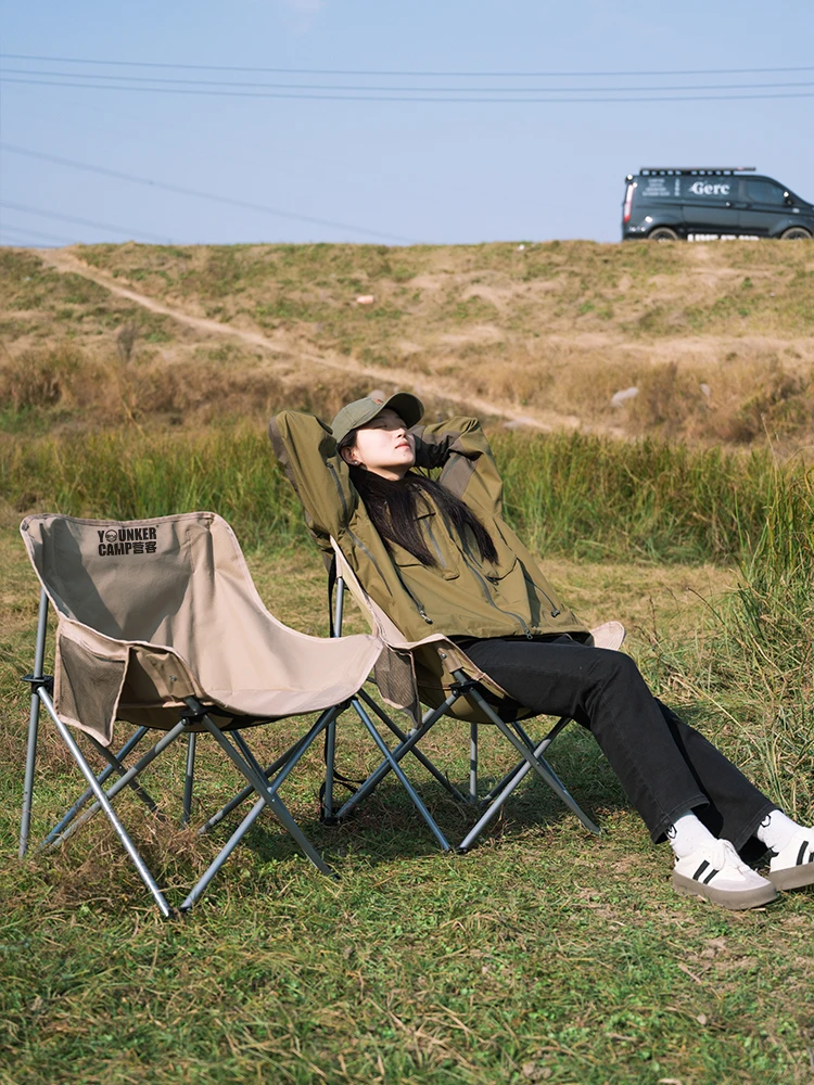 Outdoor Folding Moon Chair Portable Chair Camping Chair Picnic Gear Fishing Small Horse Stool Student Sketching - Image 3