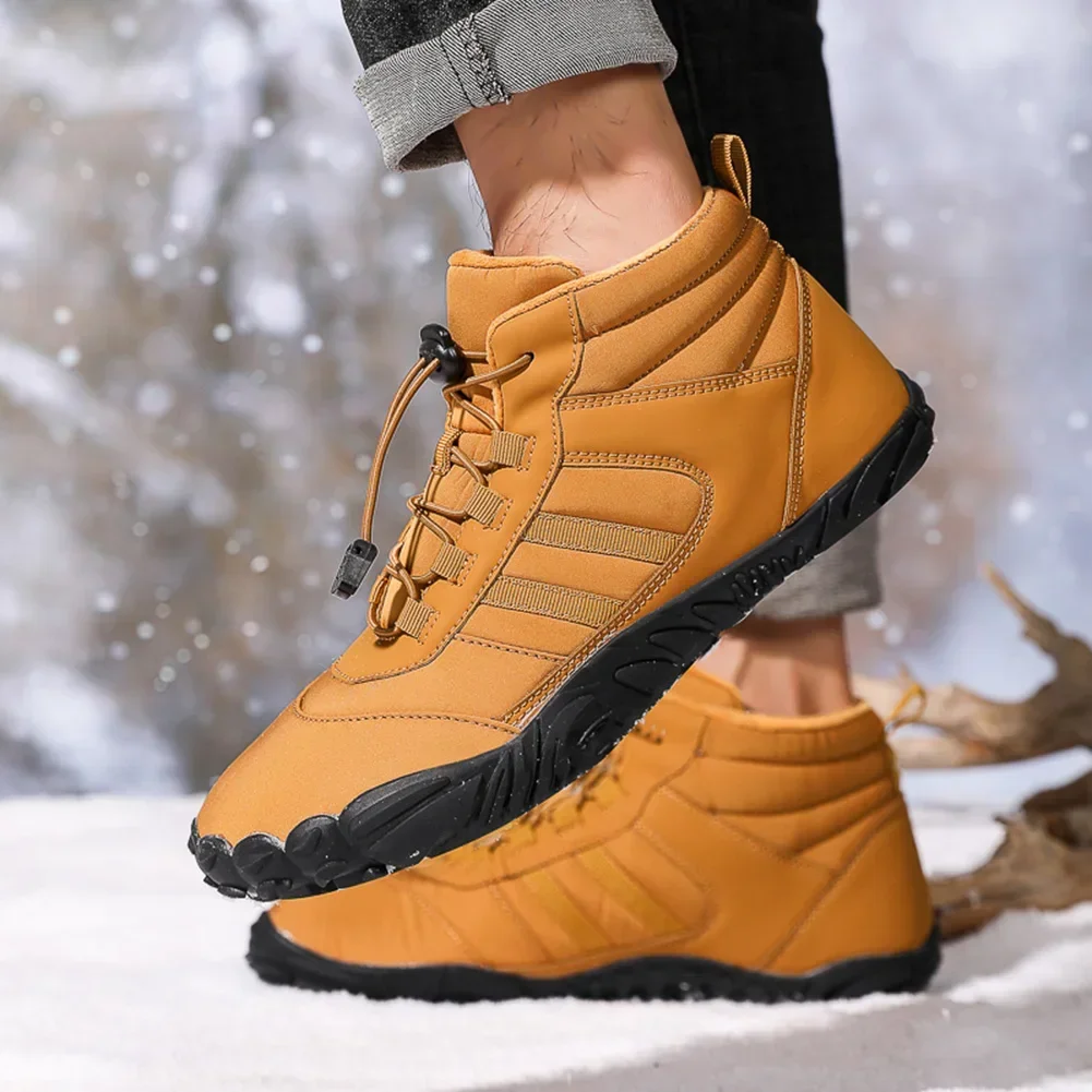 2024 Winter Fur Warm Women Boots Men Waterproof Barefoot Shoes Ankle Boots Outdoor Barefoot Hiking Shoes Warm Winter Botines - Image 4