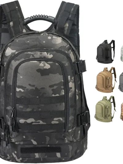 Extra Large 60L Travel Laptop Backpacks Military Tactical Backpack For Men Women Water Resistant Sturdy Outdoor Camo Bag