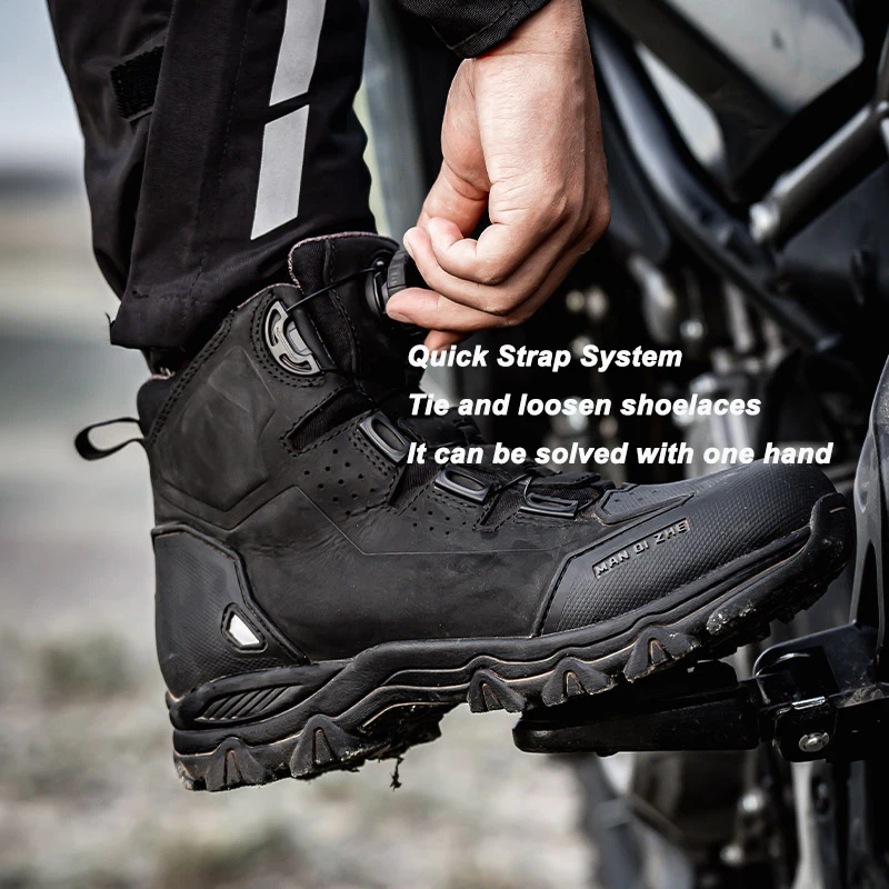 FEHER MQZ Series Motorcycle Boots Waterproof CE Level 2 Foot Protection Hiking Shoes All Season for Rider and Wilderness Climber - Image 3